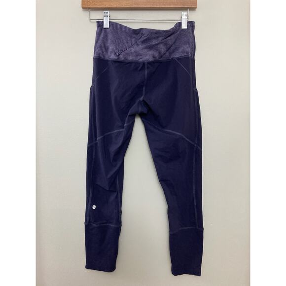 Lululemon Rebel Runner Ankle‎ Crop Plum Athleisure High Rise Pants Legging 6 - Picture 4 of 10